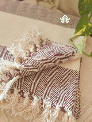 Premium Handwoven Organic Cotton Blanket (Use as bed linen OR yoga/mediation blanket) - Design: Darshan